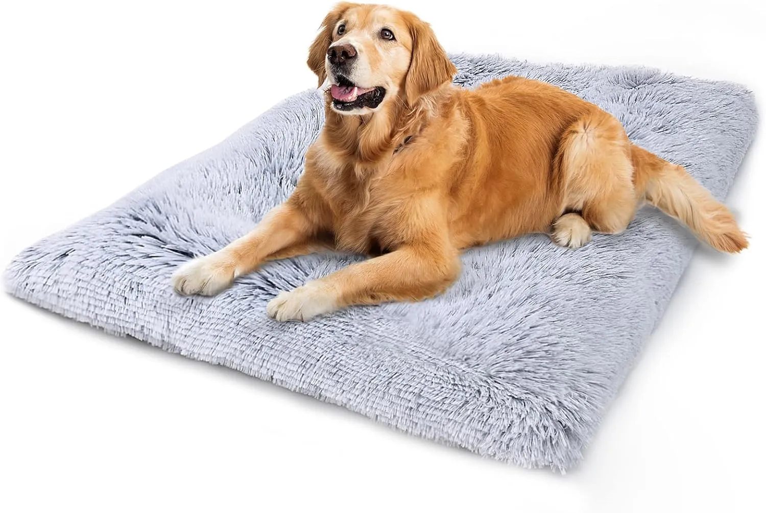 Vonabem Large Dog Bed Crate Pad 36 inch, Washable Pet Crate Beds Large Medium Small Sized Dogs, Deluxe Plush Anti-Slip Dog Mats for Sleeping, Soft Kennel Pad 35 * 23 inch Grey