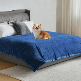 Waterproof Blanket Cover 70"x90" for Baby, Adults, Dogs, Cats or Any Pets, 3 Layer Protector and 100% Leak Proof Blanket for Bed, Sofa and Other Furniture, Easy to Clean, Navy & Light Grey