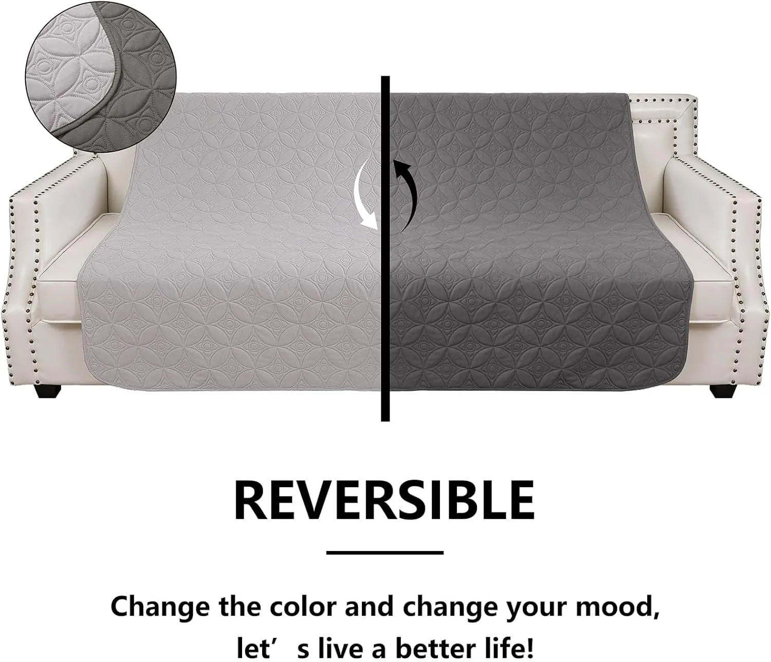Waterproof Dog Blanket, 30x30 inches Small Pet Couch Covers for Sofa, Chair Bed Furniture Protector from Dogs Washable and Reversible-Lightgrey Darkgrey