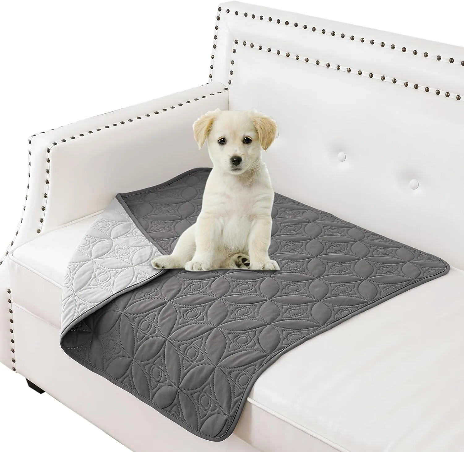 Waterproof Dog Blanket, 30x30 inches Small Pet Couch Covers for Sofa, Chair Bed Furniture Protector from Dogs Washable and Reversible-Lightgrey Darkgrey