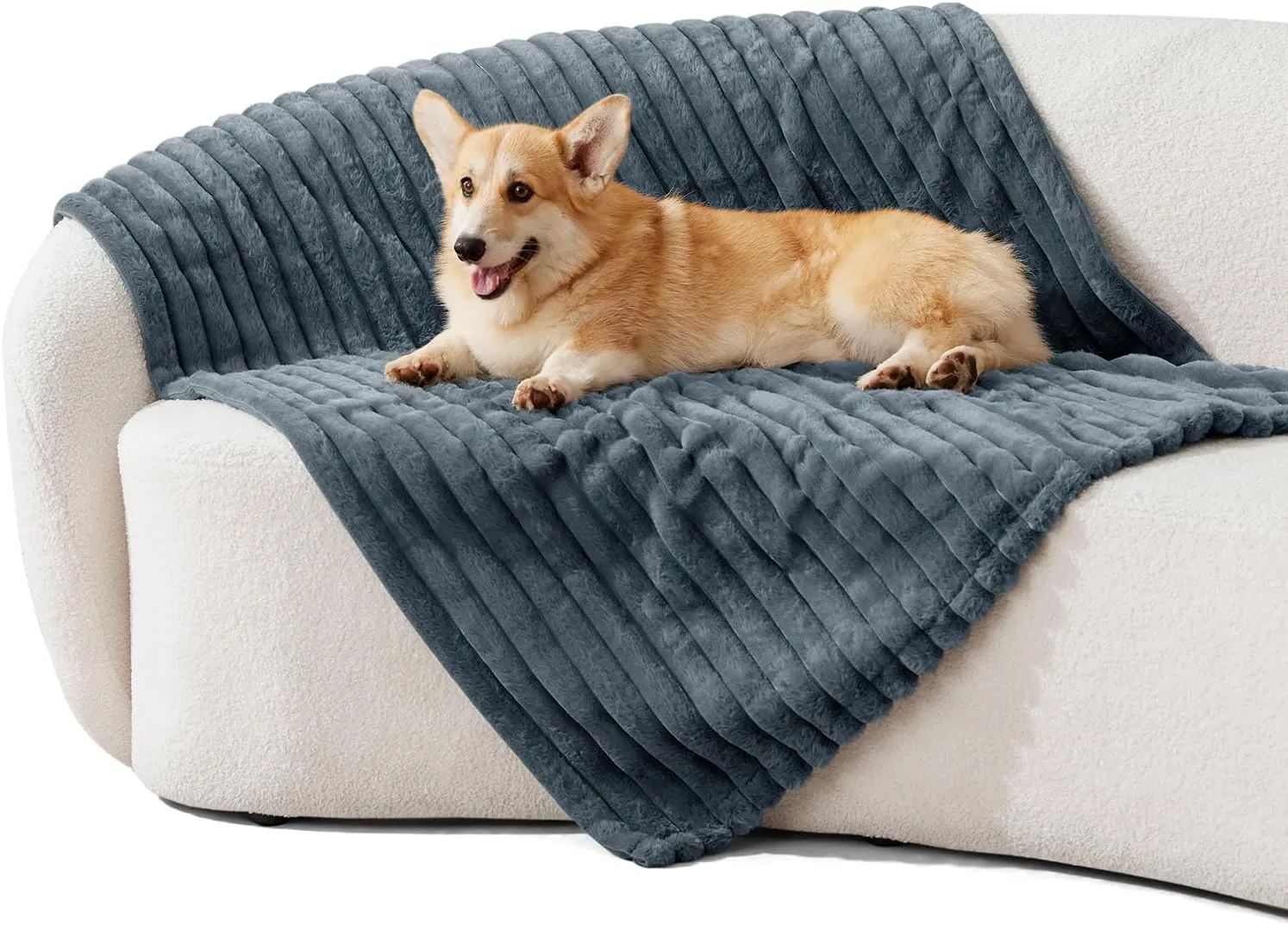 Waterproof Dog Blankets for Medium Dogs - 30x40 Medium Cat Blanket Washable for Couch Protection, Soft Faux Fur Throw Blanket Furniture Protector, Grey