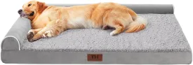 WESTERN HOME Orthopedic Dog Beds Large Sized Dog, Pet Sofa Bed with Removable Washable Cover, Egg Foam Support, Bolster Cushion for Comfortable Sleep, Waterproof Lining and Non-Slip Bottom