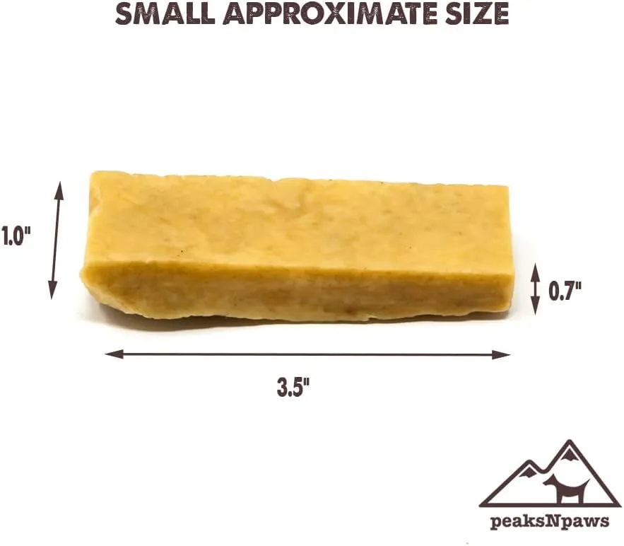 Yak Cheese Himalayan Dog Chews, High Protein, Natural Dog Treats Small Dogs, Lactose Free Chew Sticks for Aggressive Chewers, Long Lasting Pet Treat for Dogs Under 15 lbs, 9 Small Chews