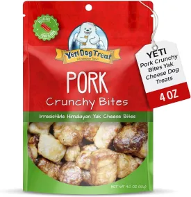 Yeti Pork Crunchy Bites Yak Cheese Dog Treats, 4 Oz