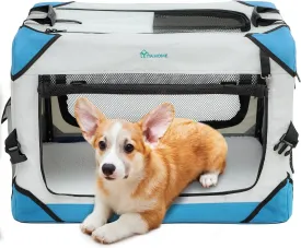 YITAHOME Collapsible Dog Crate, 4-Door Portable Travel Dog Crate with Durable Mesh Windows, Foldable Soft Dog Crate Kennel for Indoor & Outdoor(26" L x 18" W x 18" H)
