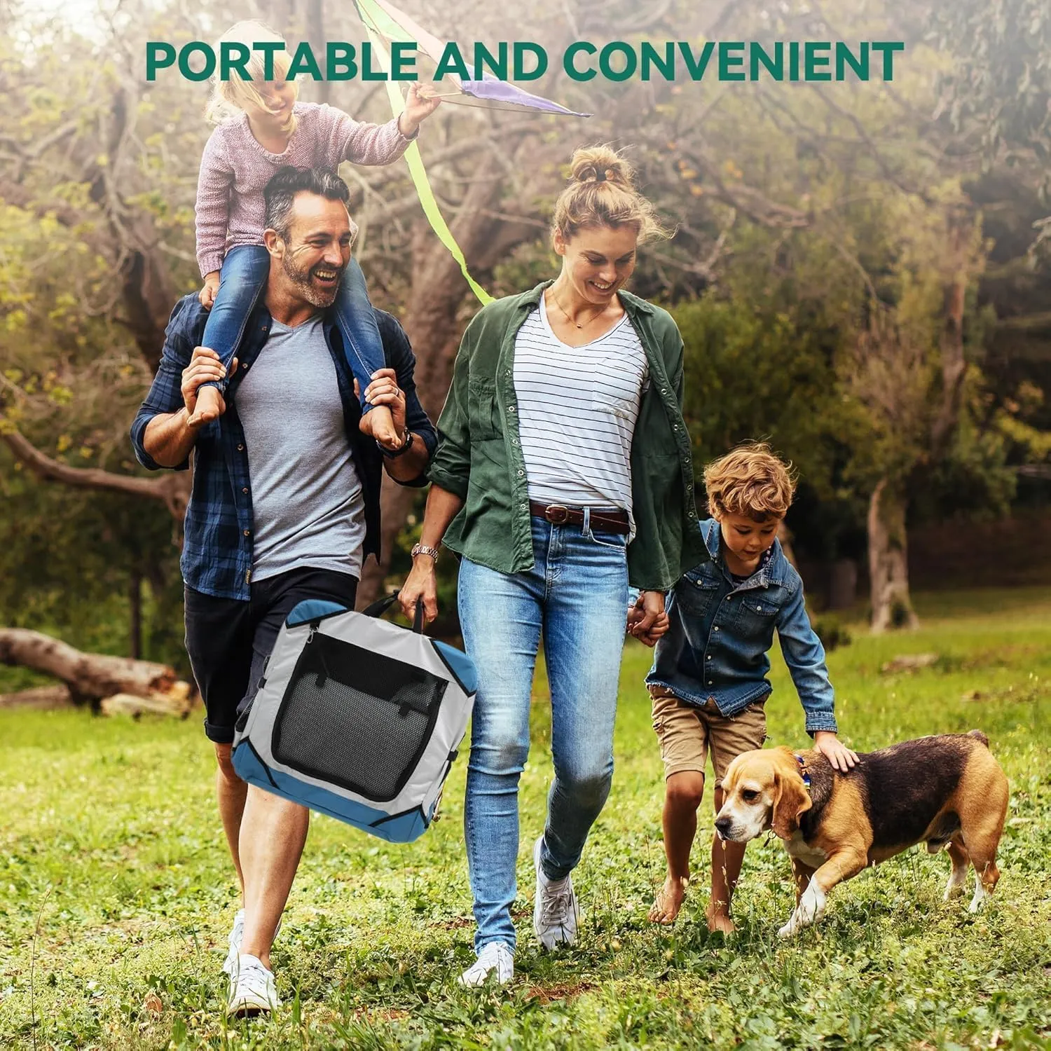 YITAHOME Collapsible Dog Crate, 4-Door Portable Travel Dog Crate with Durable Mesh Windows, Foldable Soft Dog Crate Kennel for Indoor & Outdoor(26" L x 18" W x 18" H)