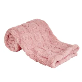 Yurhap Fleece Baby Blanket Heart Checkered Blanket, Ultra Soft Cozy Baby Blankets for Girls Boys, Fluffy Infant Toddler Newborn Receiving Blankets for Crib Stroller 3040 (Dark Pink)